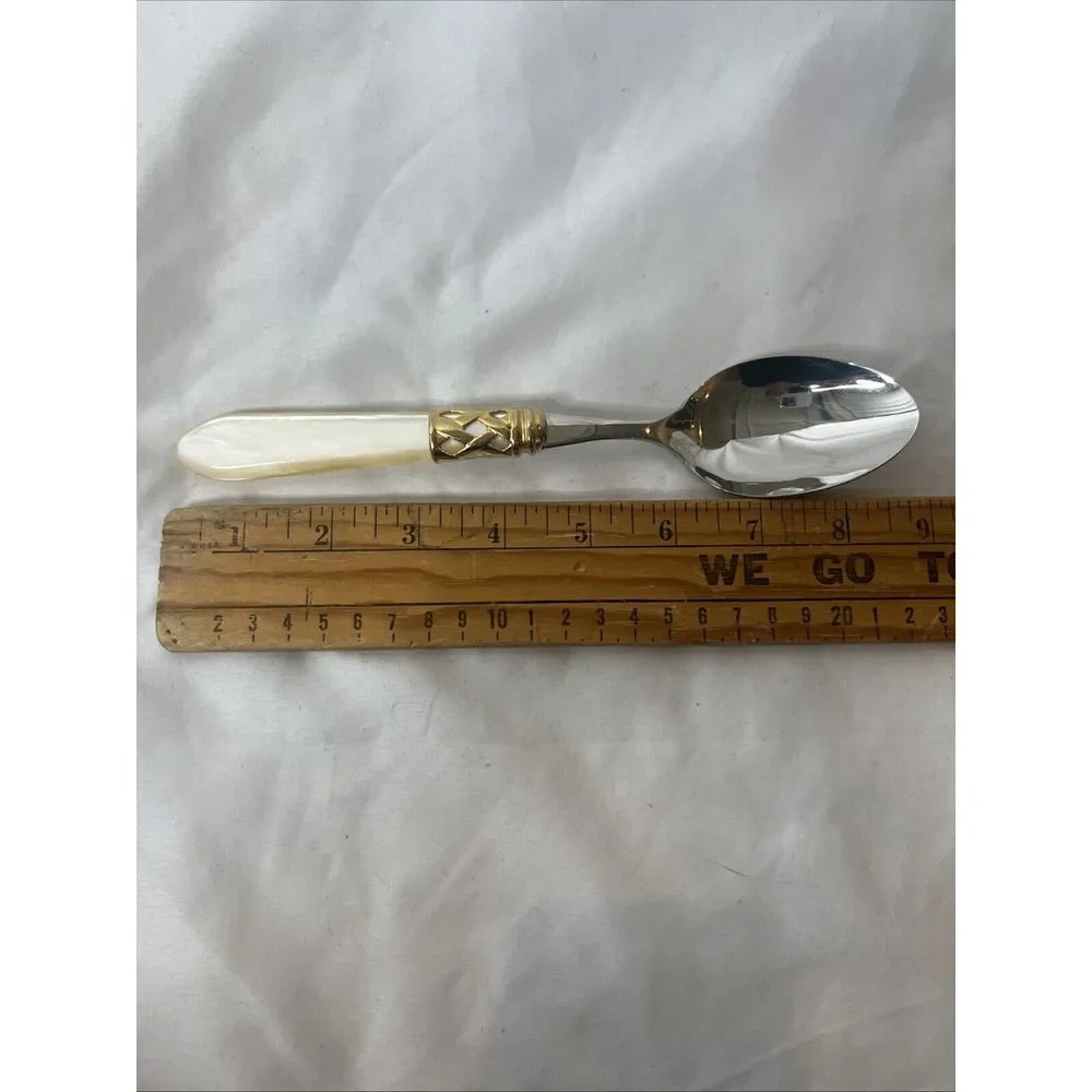 Bugatti Italy Aladdin Cream‎ Gold Stainless Steel 18/10 Spoons